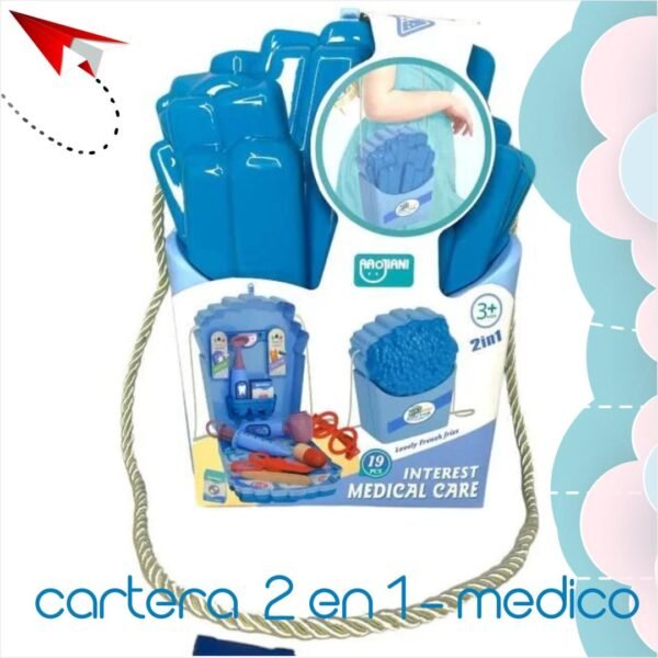 CARTERA 2 EN 1 SET MEDICO JUEGO DE ROLES